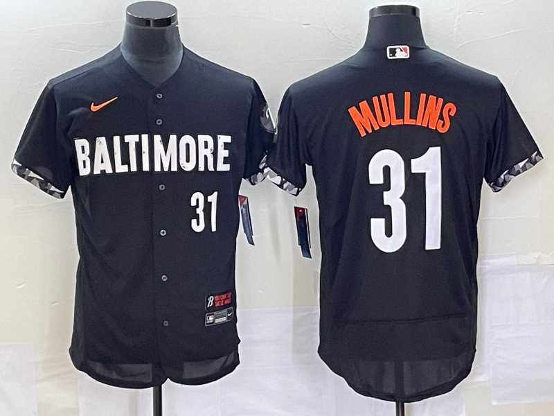 Mens Baltimore Orioles #31 Cedric Mullins Number Black 2023 City Connect Flex Base Stitched Jerseys->baltimore orioles->MLB Jersey